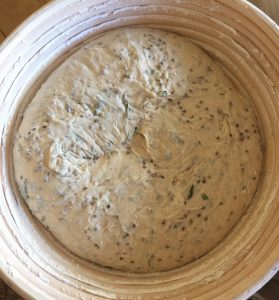 Dough proofing in banneton bread recipe