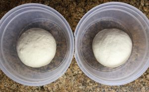 Pizza dough balls before proofing