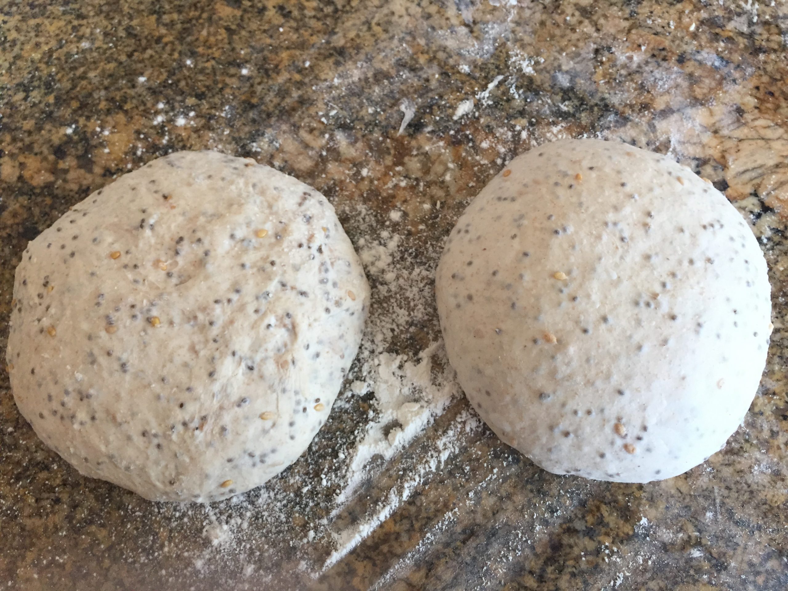 Left: Unshaped dough Right: Shaped dough