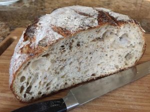Baked Chia and Flax seed sourdough bread