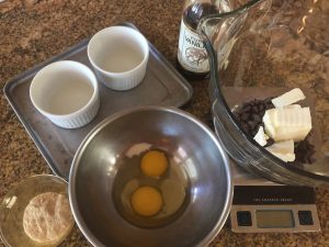 Chocolate lava cake with sourdough starter