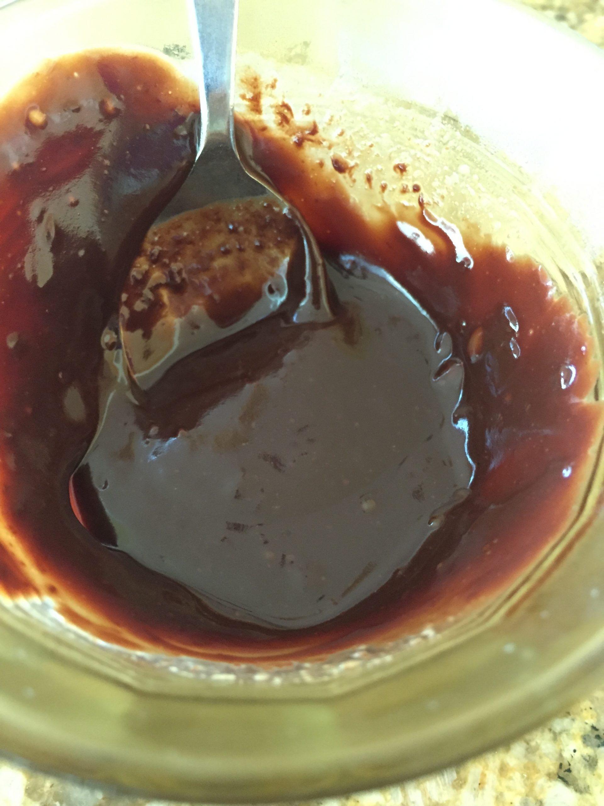 Melted chocolate fudge sauce