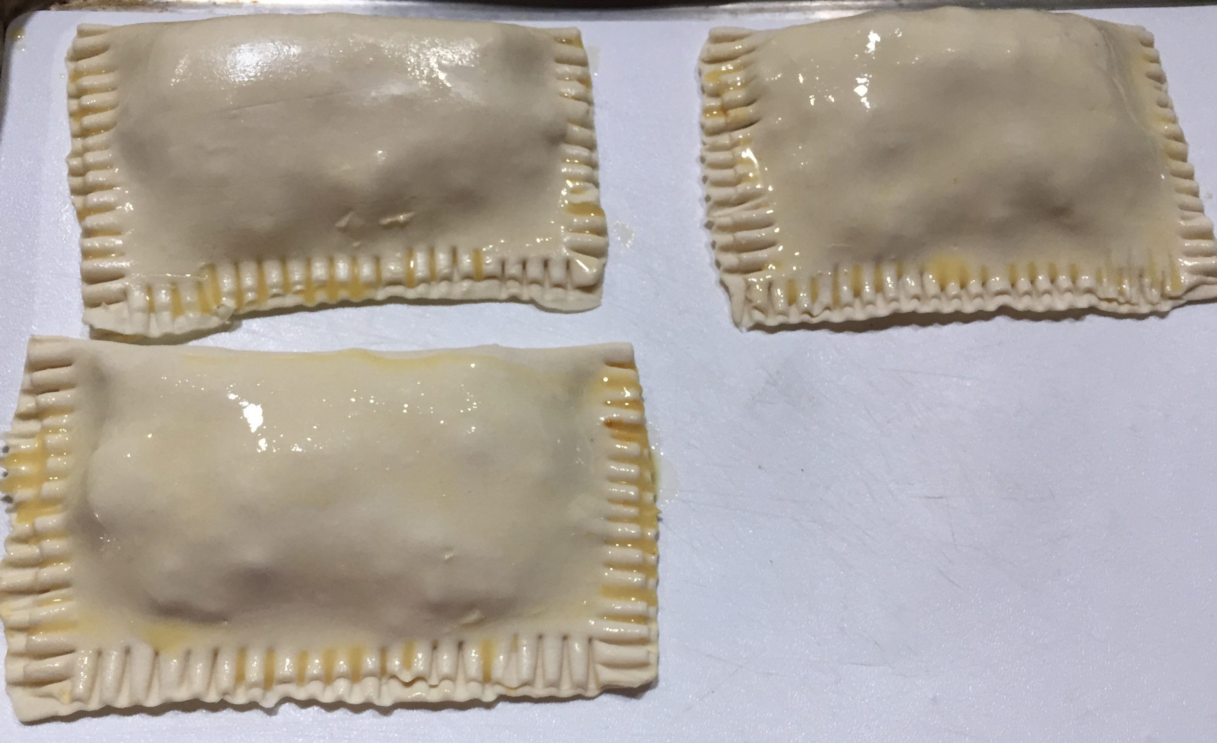 Pies with egg wash for a glossy finish