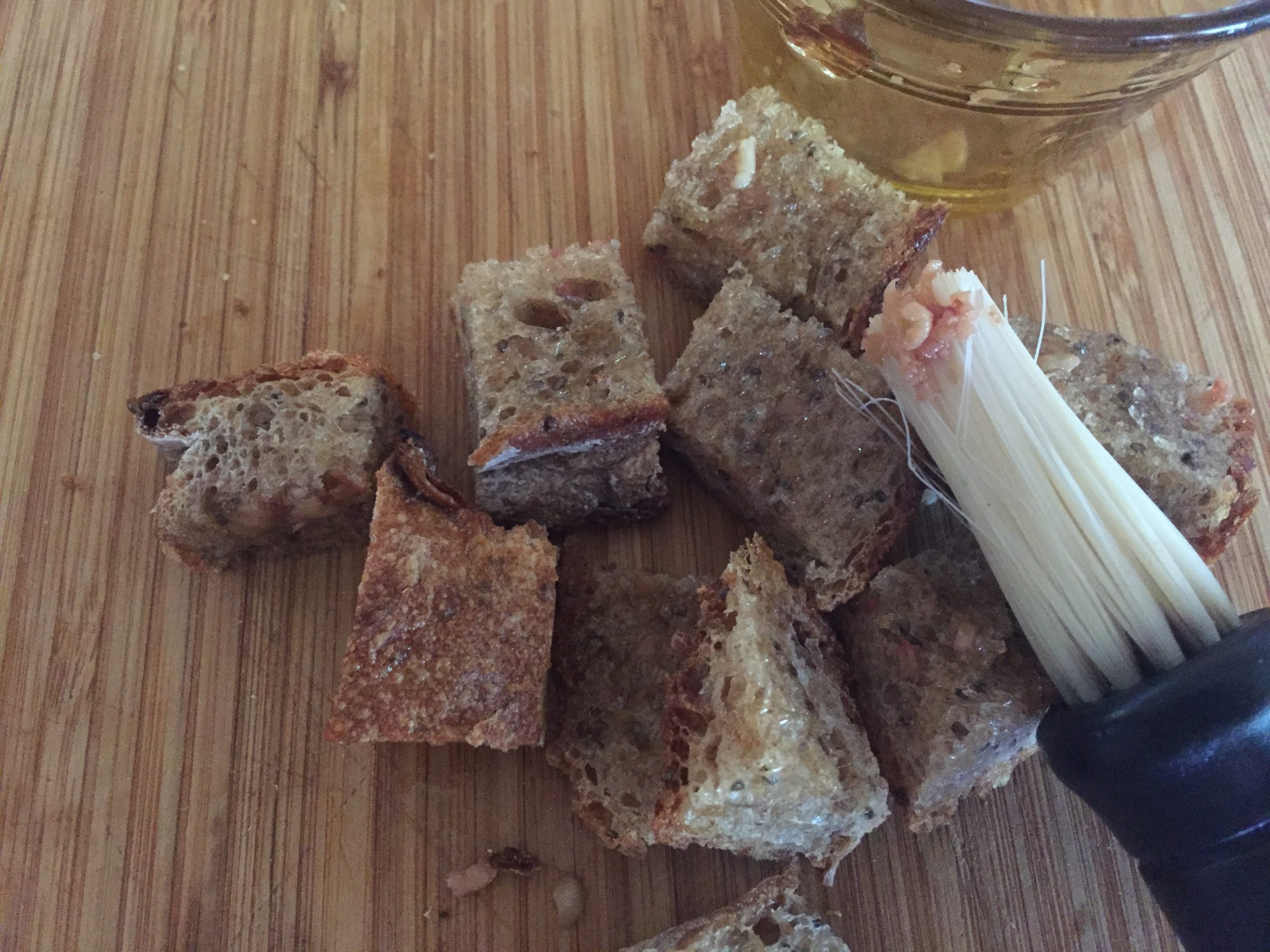 Make croutons with sourdough bread