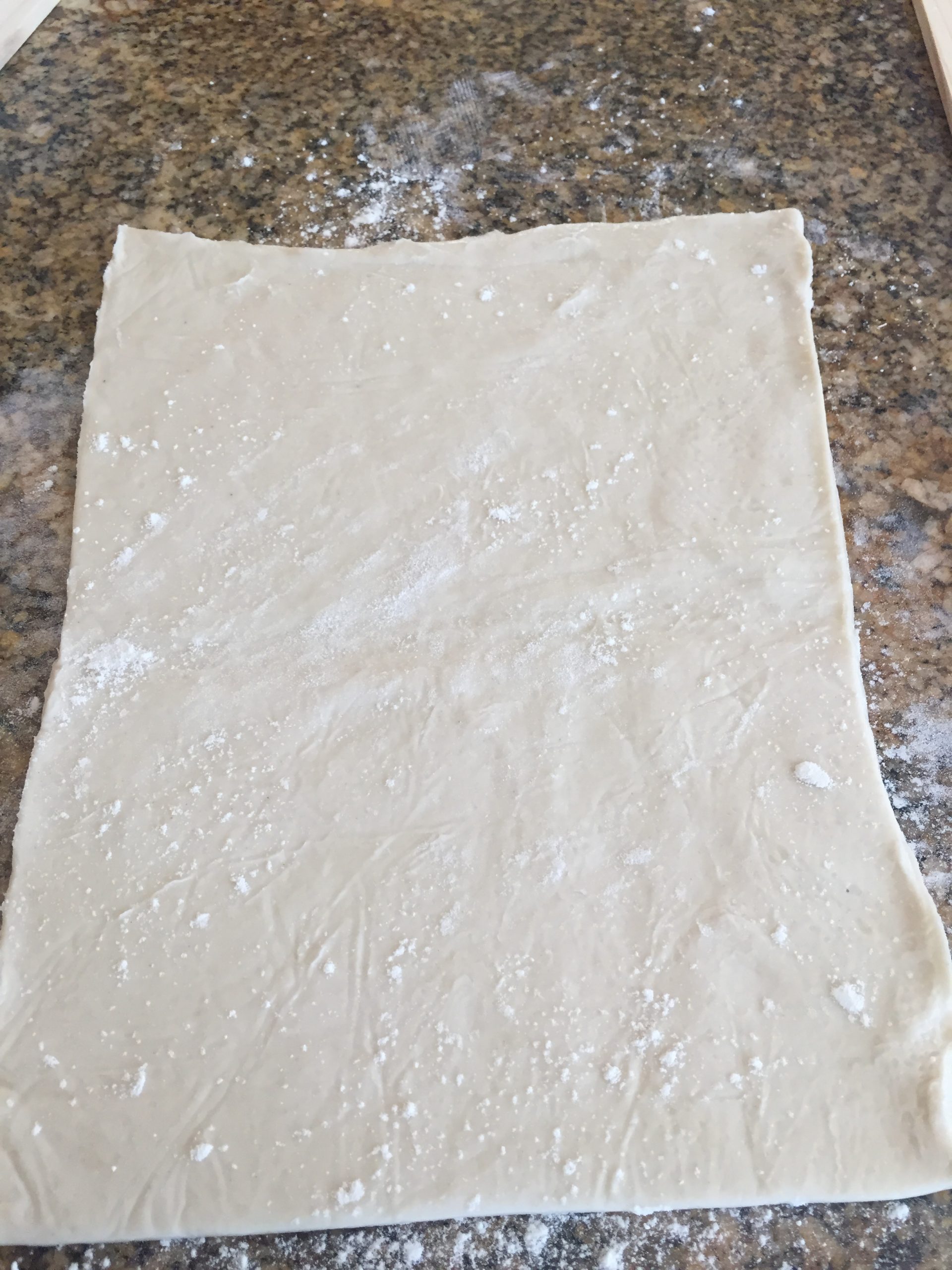 Well floured, cold surface for rolling puff pastry