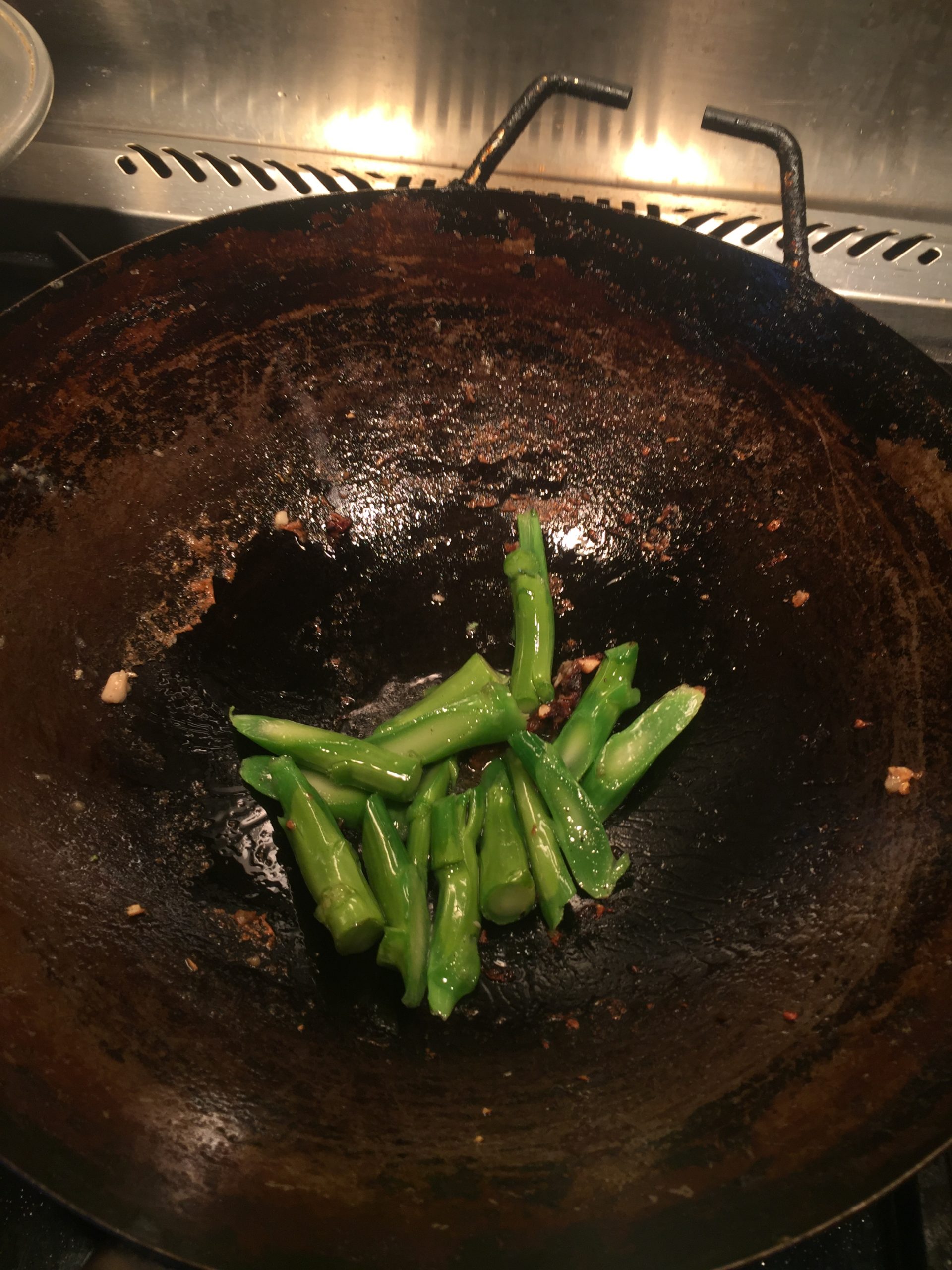 Stir fry thickest vegetable