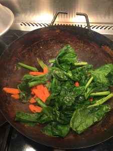 Cook Chinese brocolli leaves separately