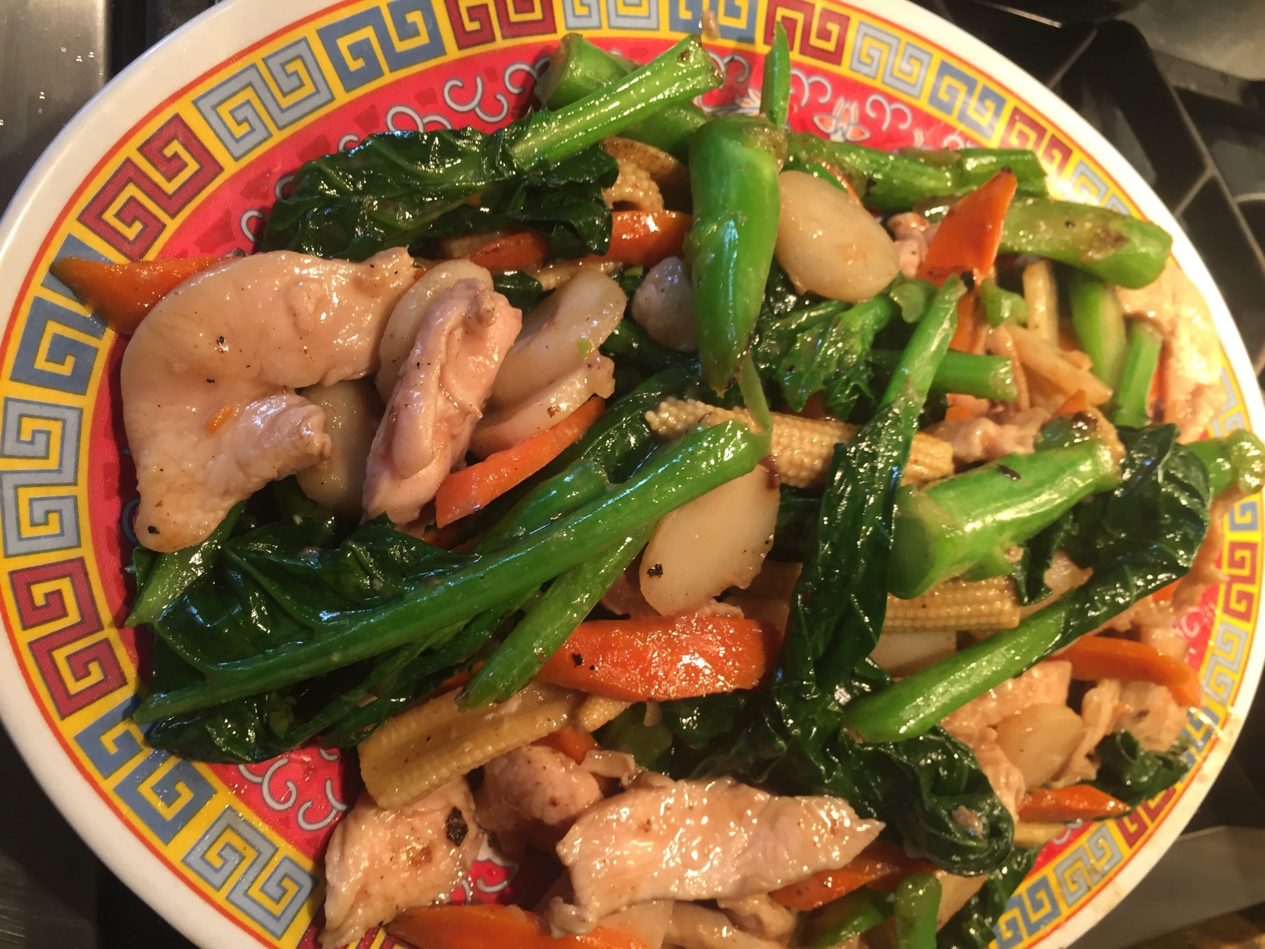 Chicken and vegetable stir fry