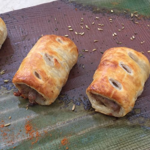 sausage rolls on a plate