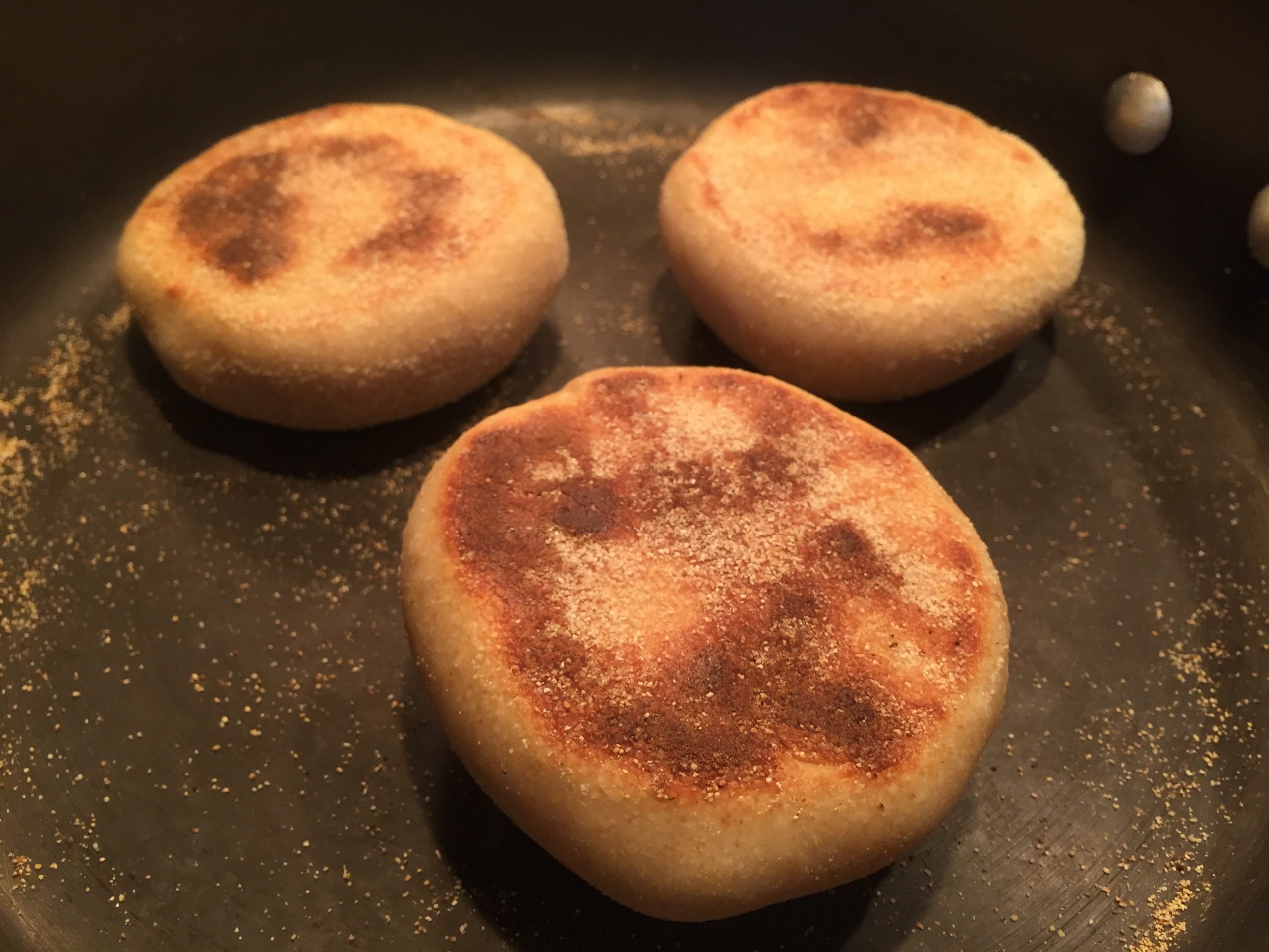 English muffins after being flipped