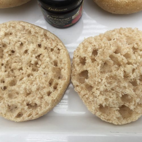 Sourdough English Muffins with lots of nooks and crannies
