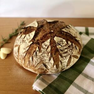 Roasted garlic and fresh herb sourdough