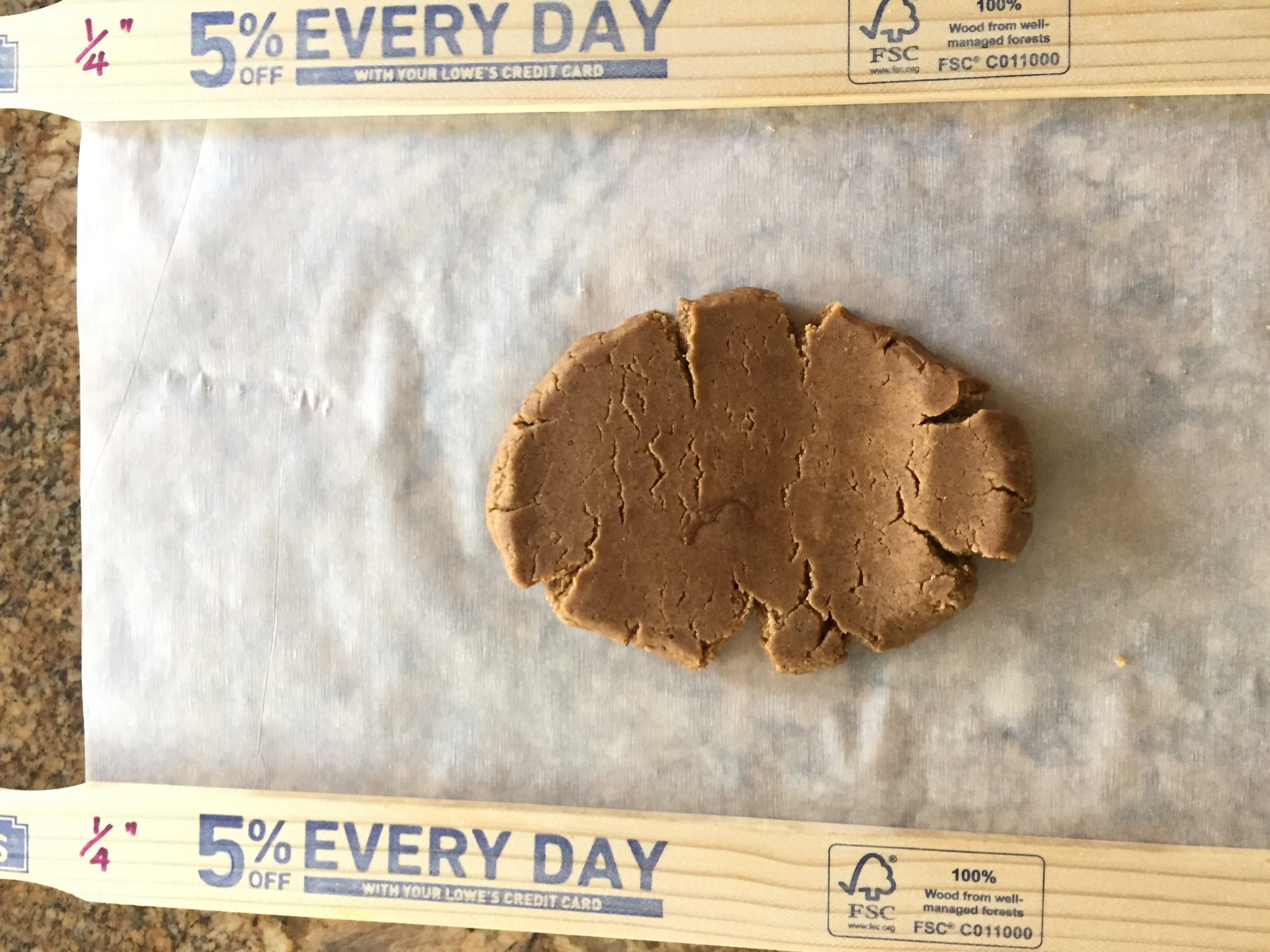 Use parchment paper when rolling cookies to prevent sticking