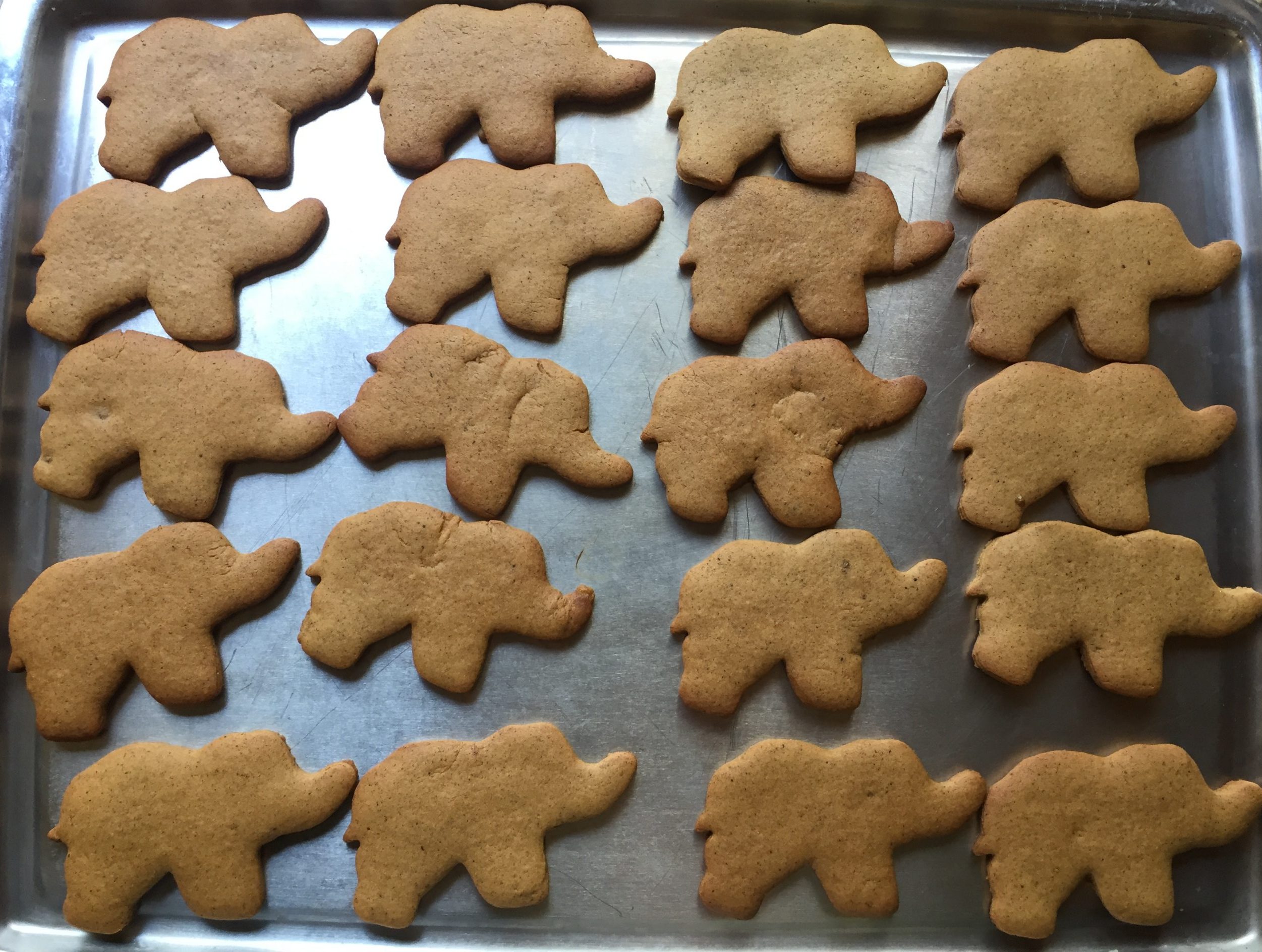 Baked gingerbread cookies