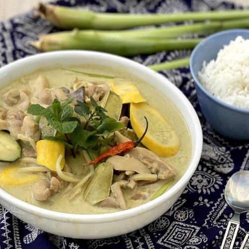 Thai green curry with rice