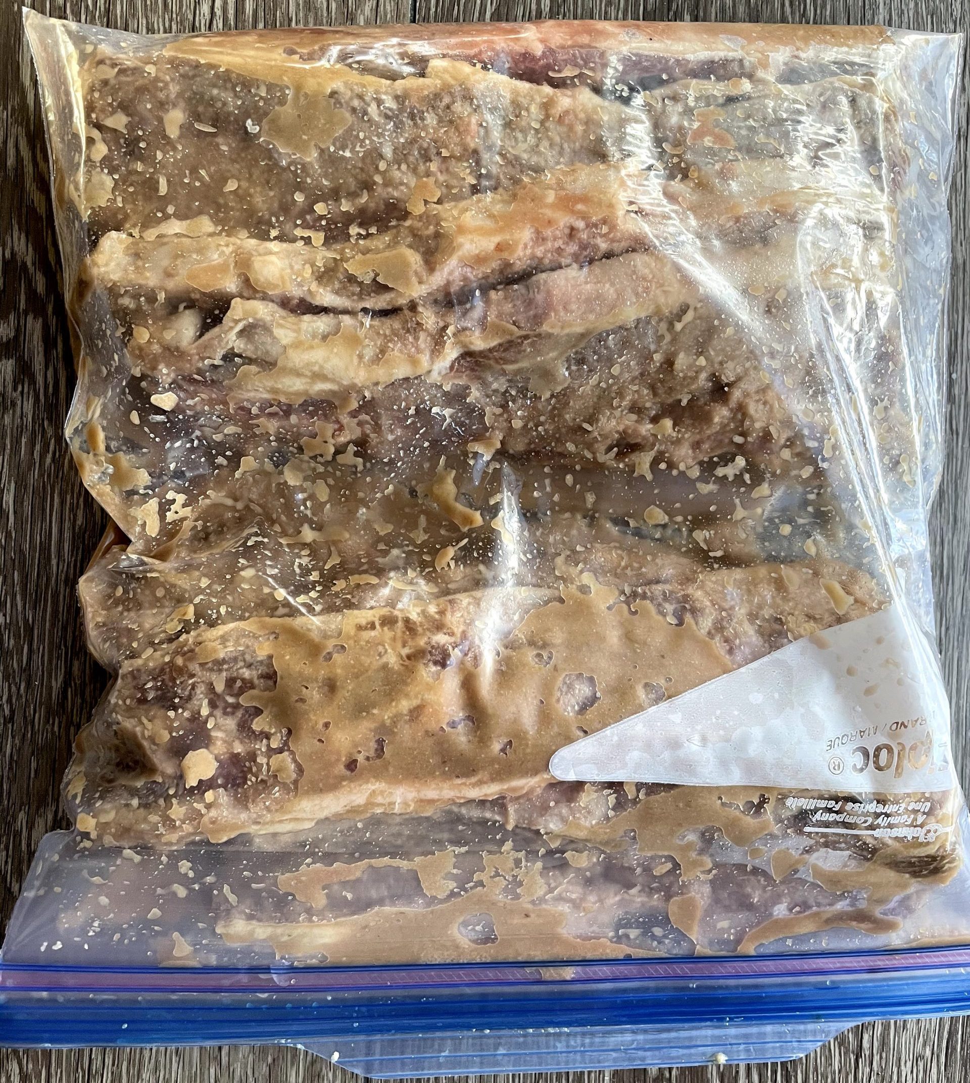 Marinated Short ribs prepped for freezing.