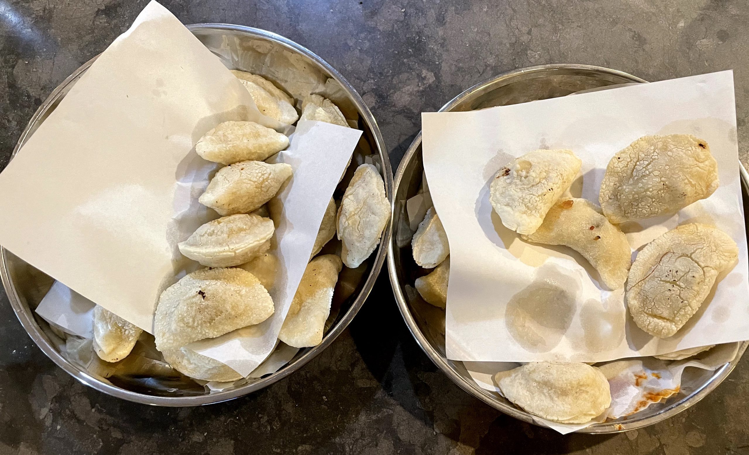 Different style of fried glutinous rice dumplings