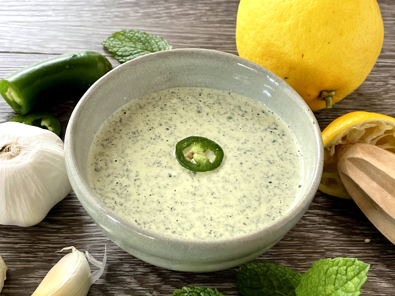 SPICY TAHINI MINT SAUCE sammywongskitchen