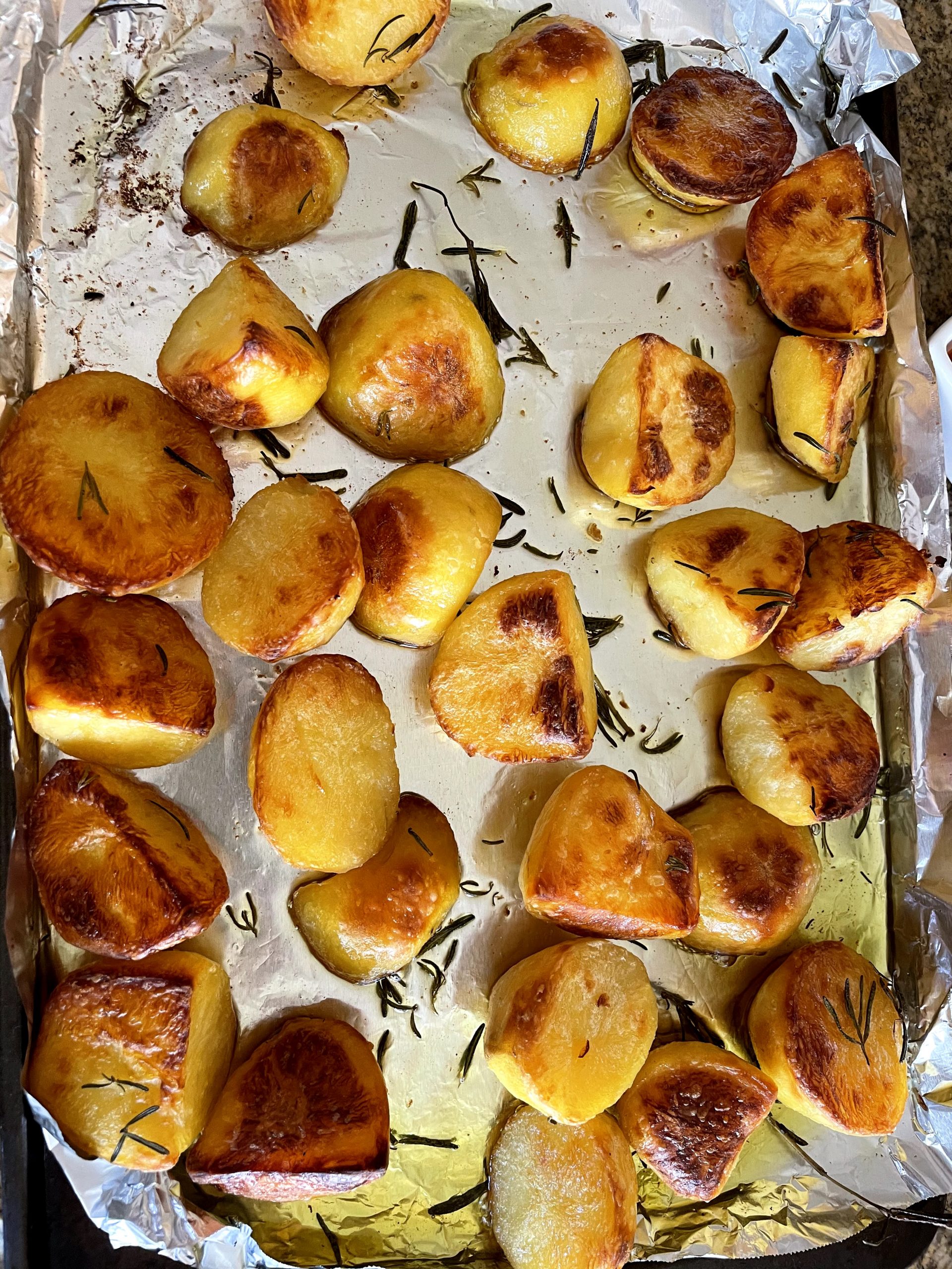 Golden brown roast potatoes