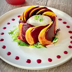 Beet and burrata salad