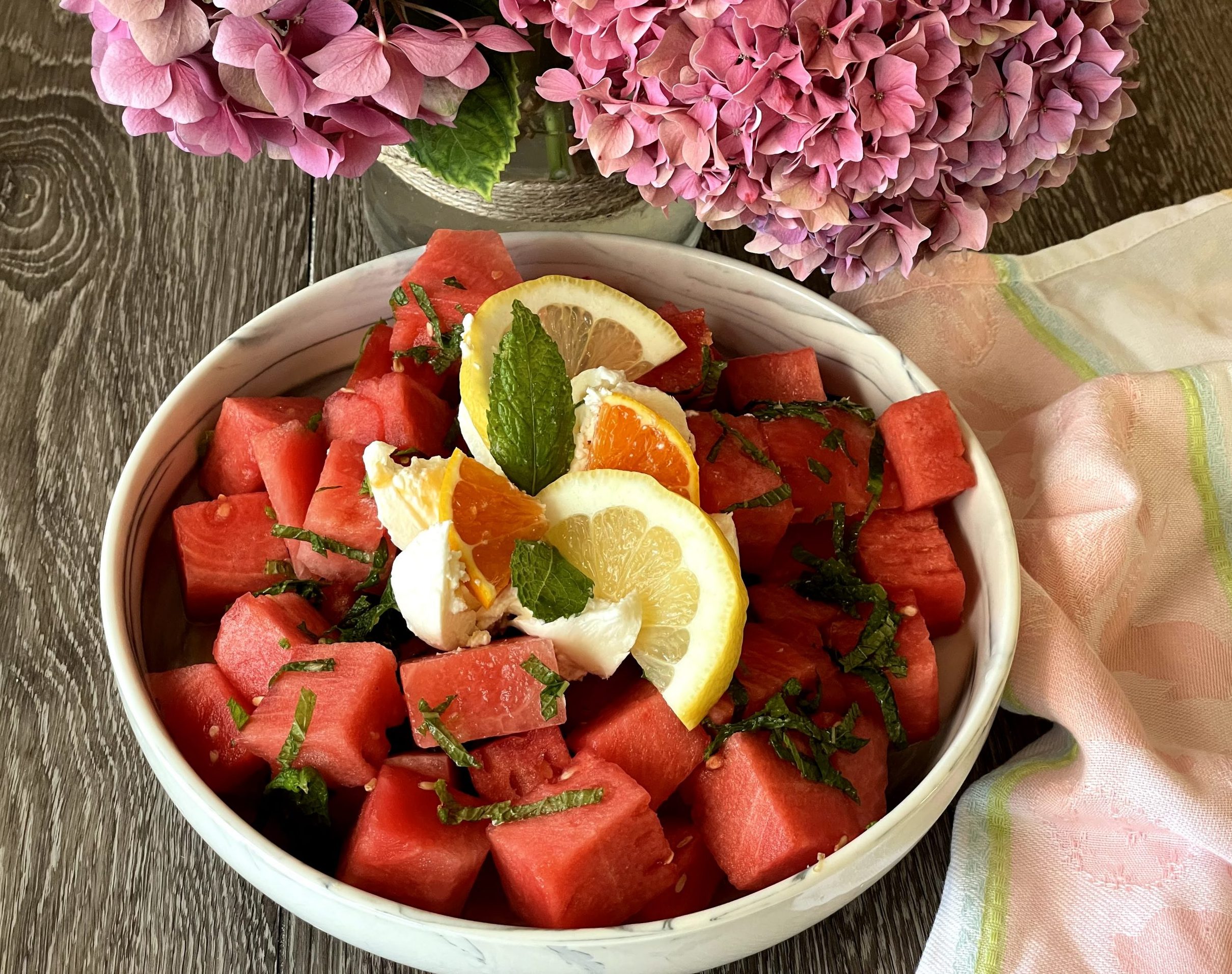 watermelon salad recipe with mint and burrata
