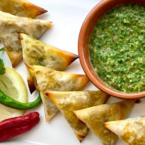 Chimichurri with samosas!