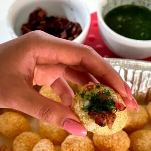 Stuffed pani puri with bacon