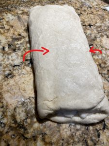 Fold dough into thirds