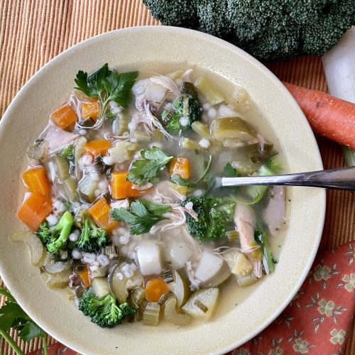 Vegetable Chicken Barley Soup - Words of Deliciousness