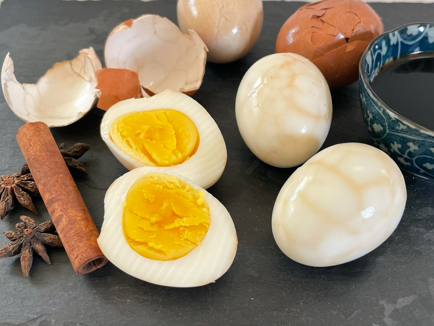 Marbled soy sauce eggs