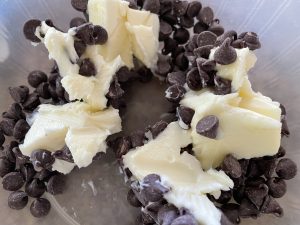 Chocolate with room temperature butter