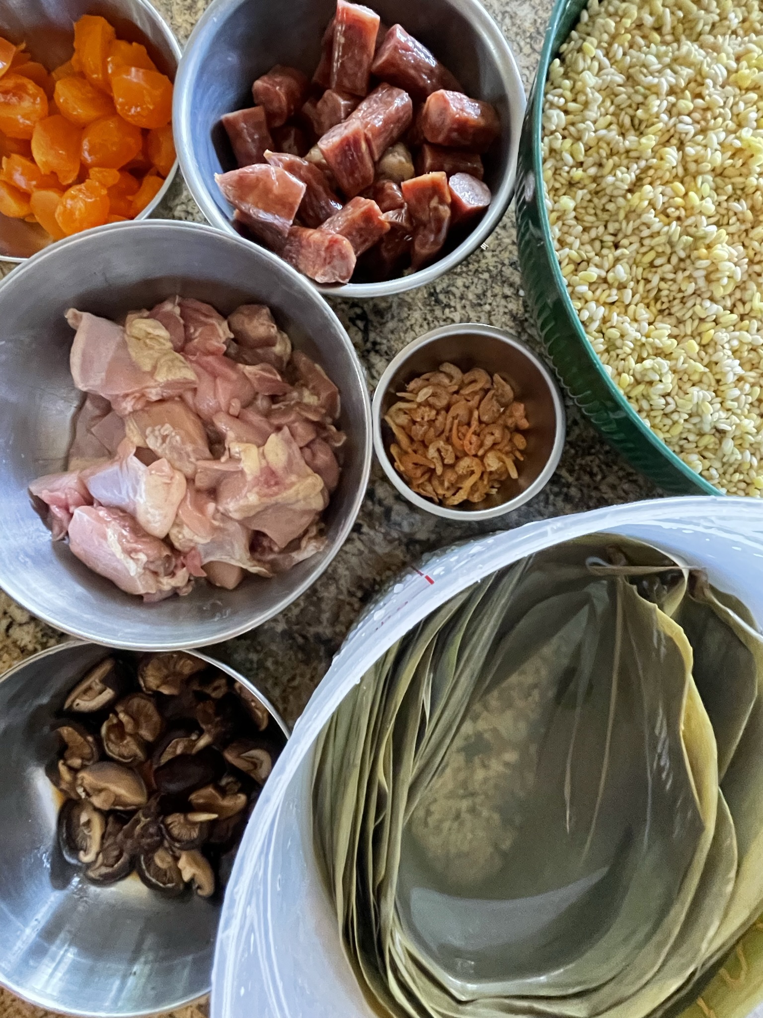 Ingredients for zongzi