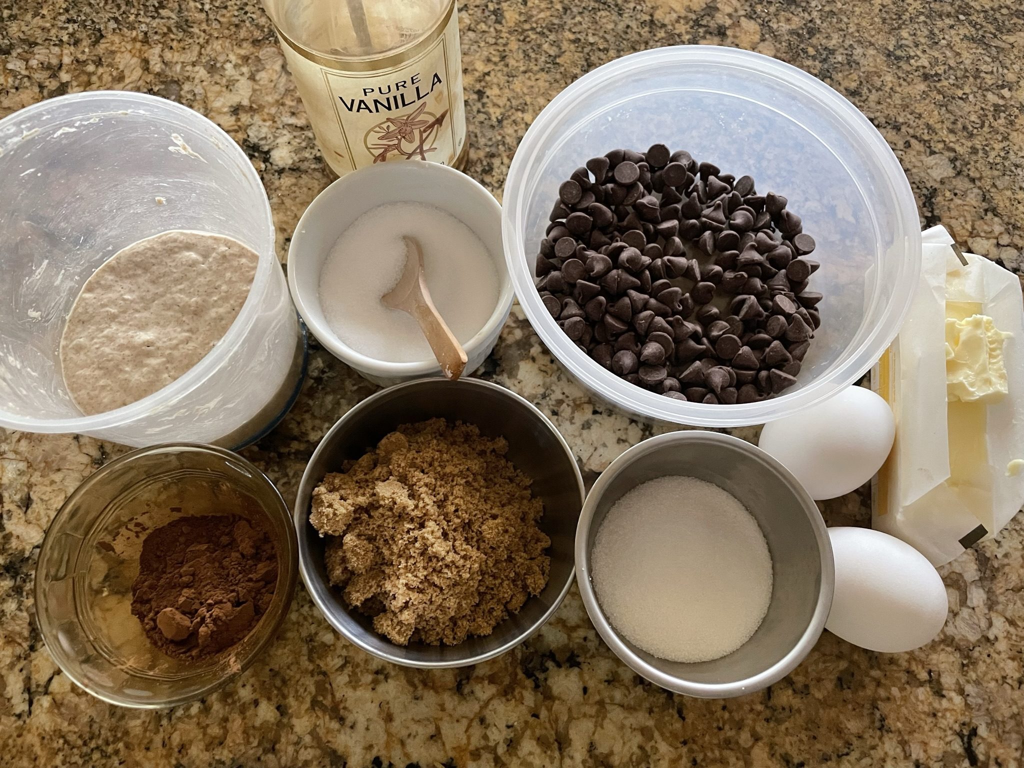 Sourdough brownie ingredients