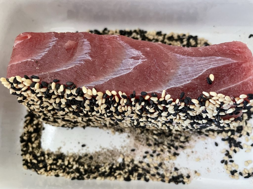SESAME SEED TUNA TATAKI WITH PICKLED ONIONS sammywongskitchen