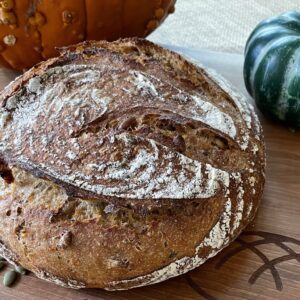 Fresh pumpkin sourdough bread