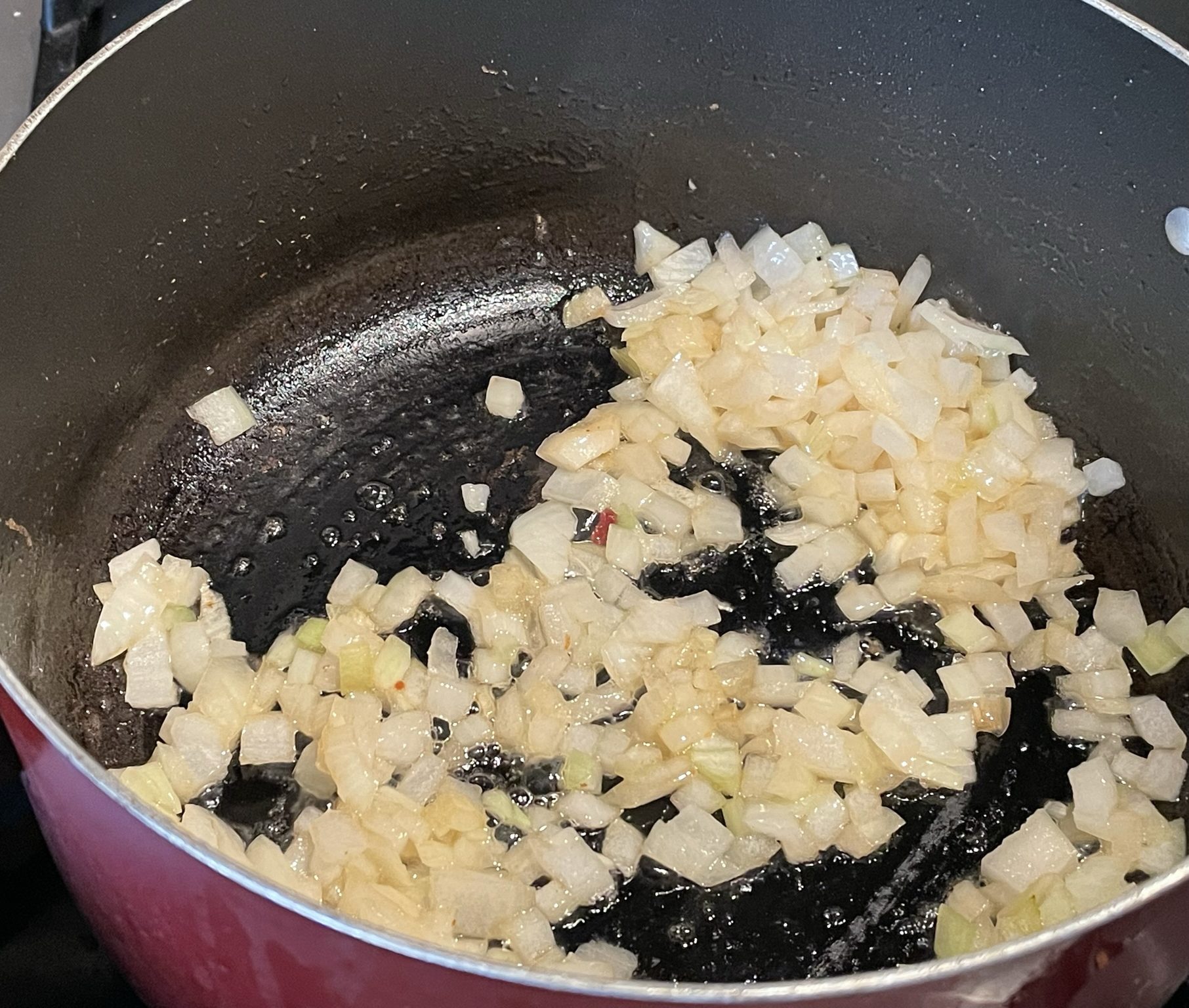 Saute onions until translucent.