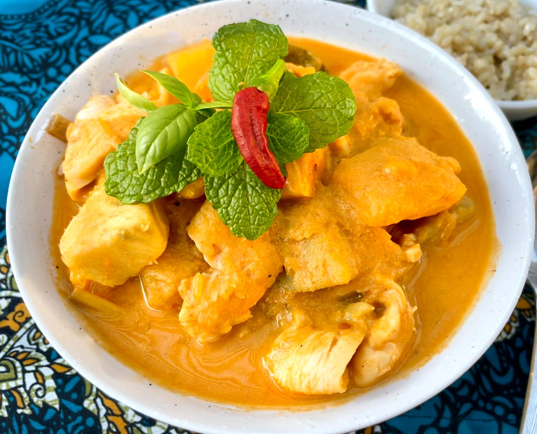 Massaman curry with chicken and pumpkin