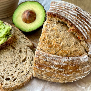 High fiber sourdough bread