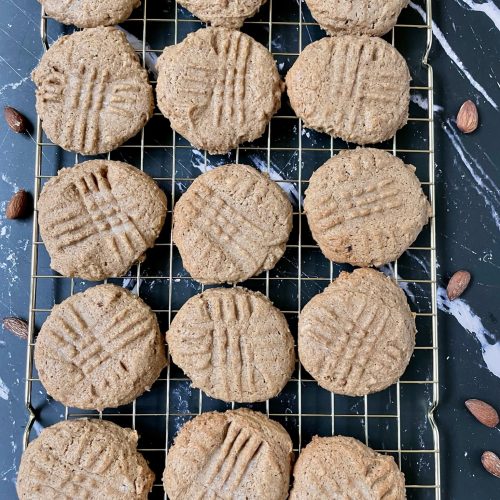 Baked sourdough almond butter cookies.