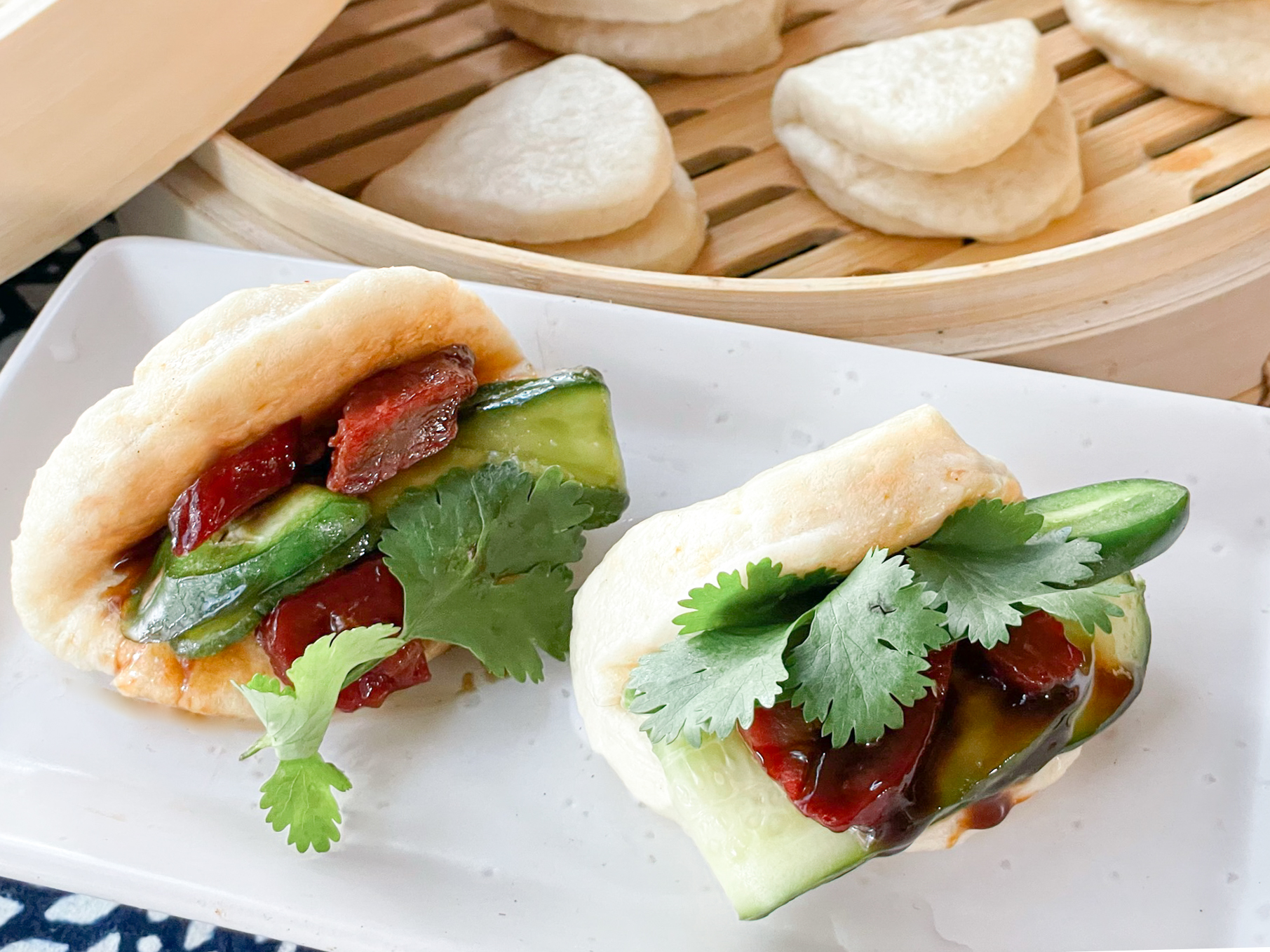 Cantonese style savory pork bun sandwiches