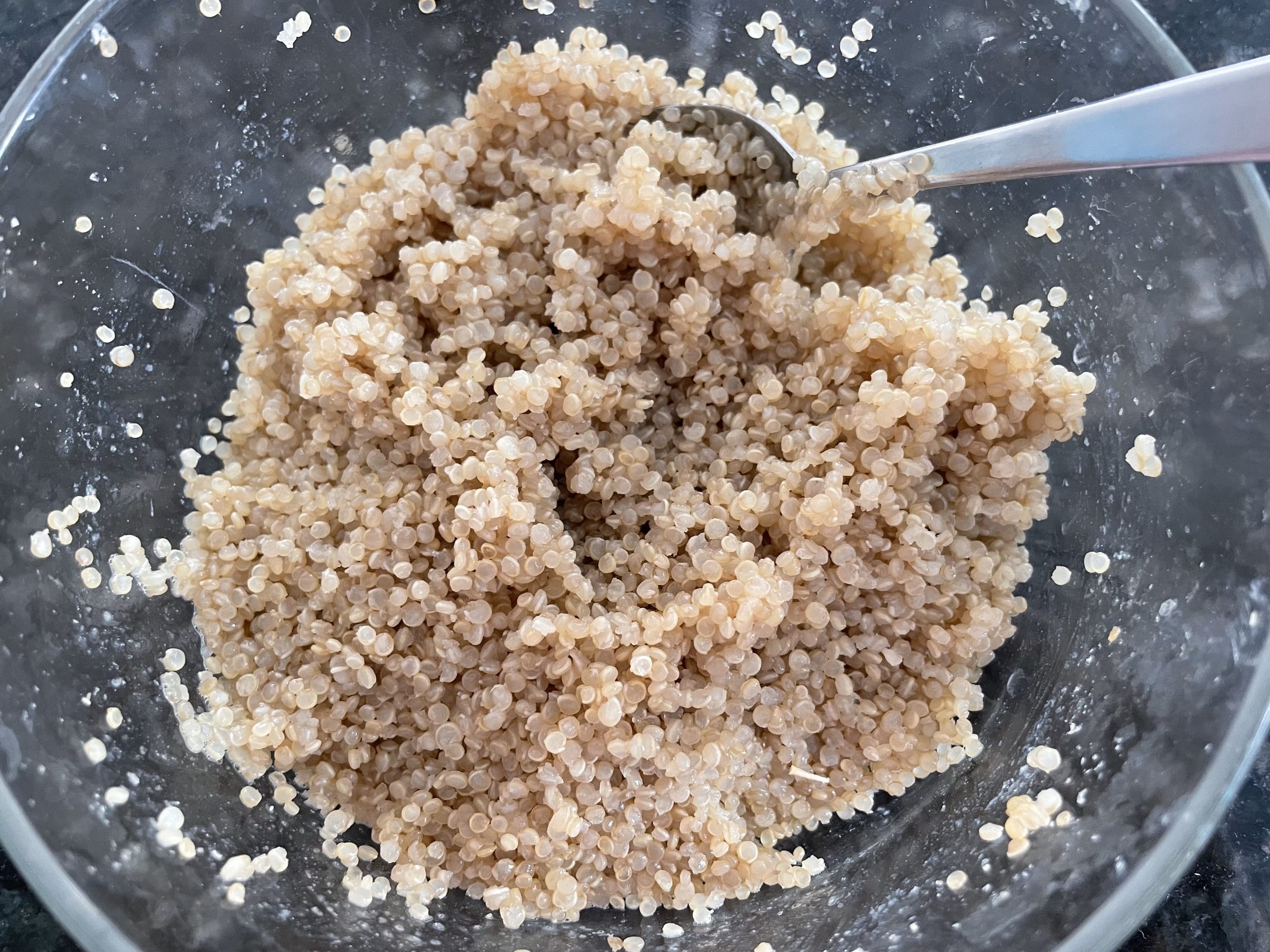 Microwaved quinoa