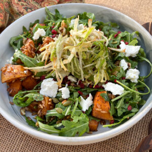 Fall farro salad with butternut squash.