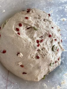 Savory Christmas sourdough bread dough