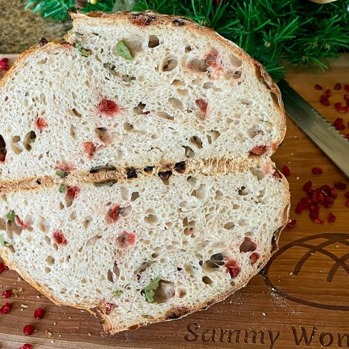 Olive barberry sourdough