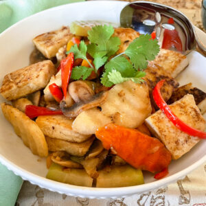 Juicy tofu and vegetable stirfry