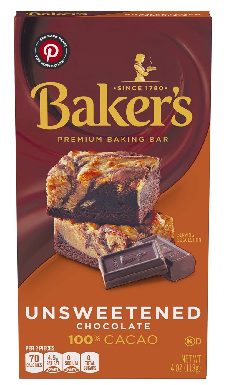 Unsweetened bakers chocolate