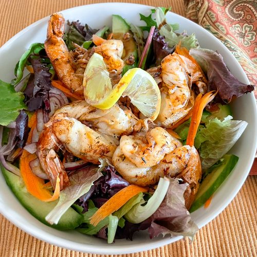 Sauteed shrimp salad