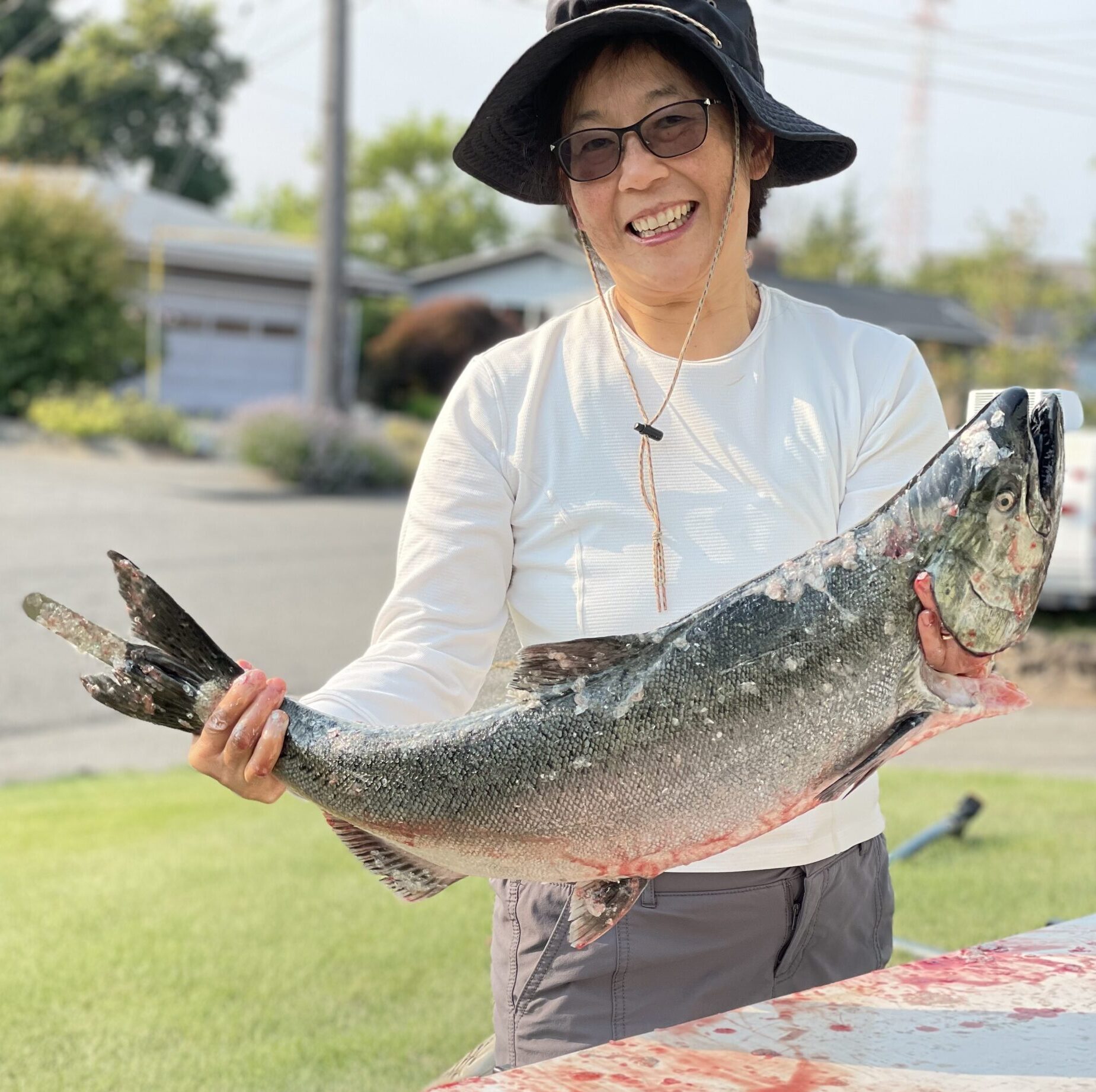 Catching and cleaning salmon