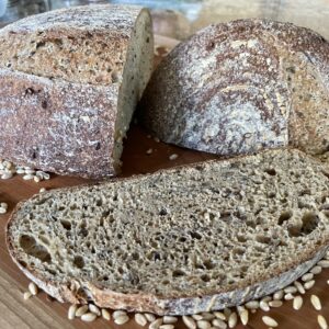 Stoneground flax and chia sourdough bread