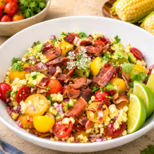 Bacon, Corn, Avo and tomato salad
